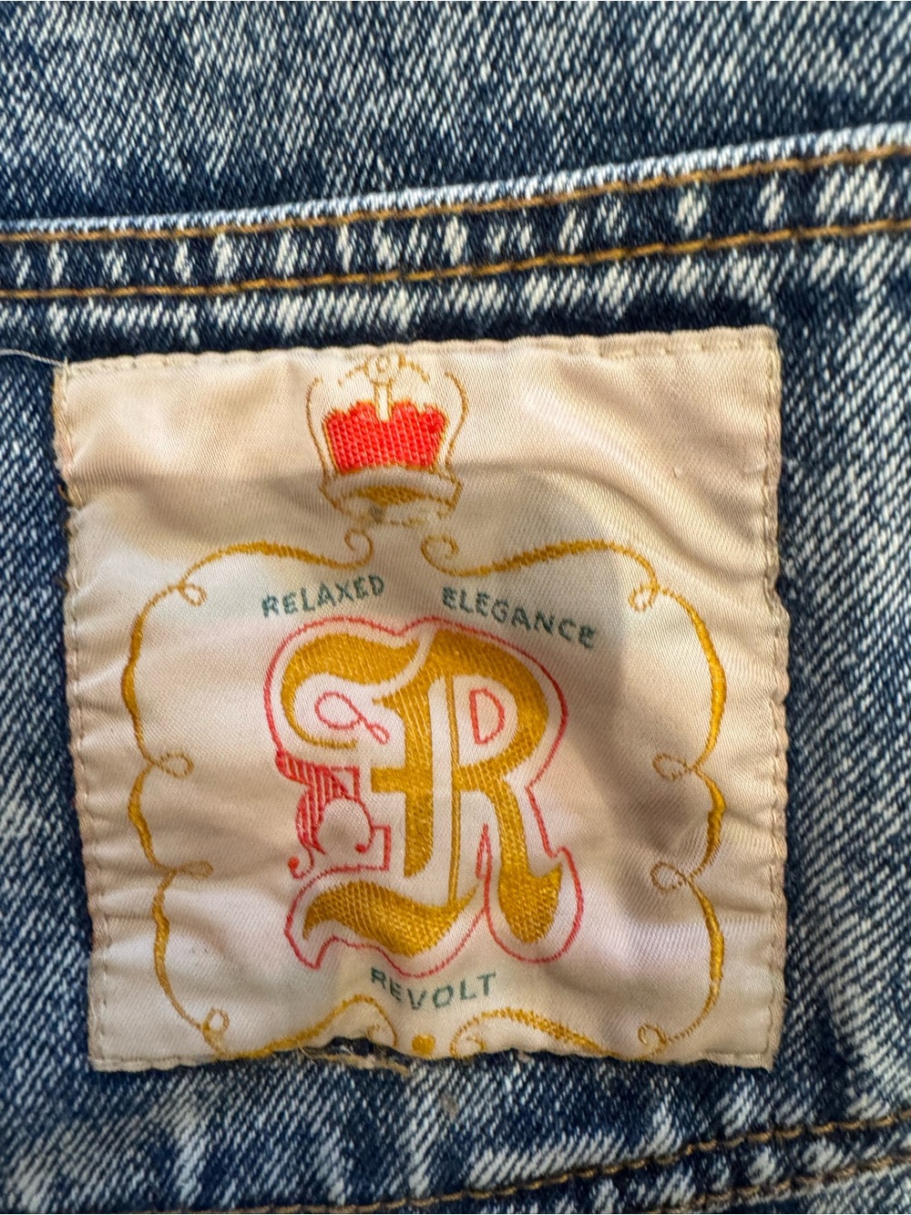 vintage 1980s revolt denim patchwork overalls - Picture 4 of 8